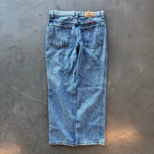 Vintage Y2k Wrangler Husky Denim Wide Leg Flare Medium Wash Jeans 12/29